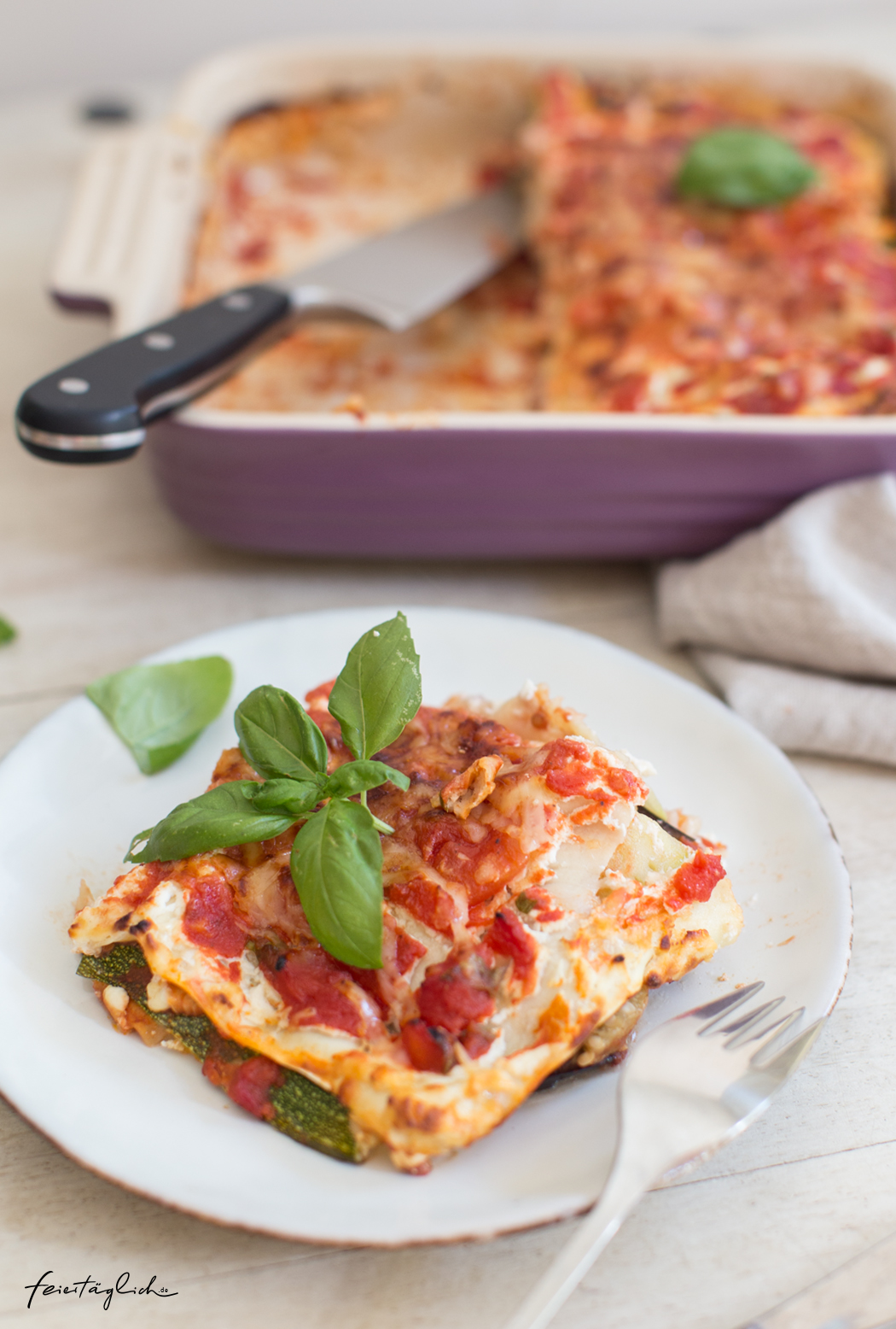 Die beste vegetarische Sommer-Lasagne mit Auberginen, Zucchini, Ricotta ...